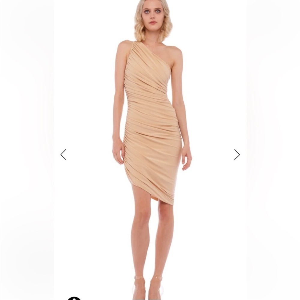Norma Kamali Long Sleeve Dana Dress Con Leche Size XXS‎